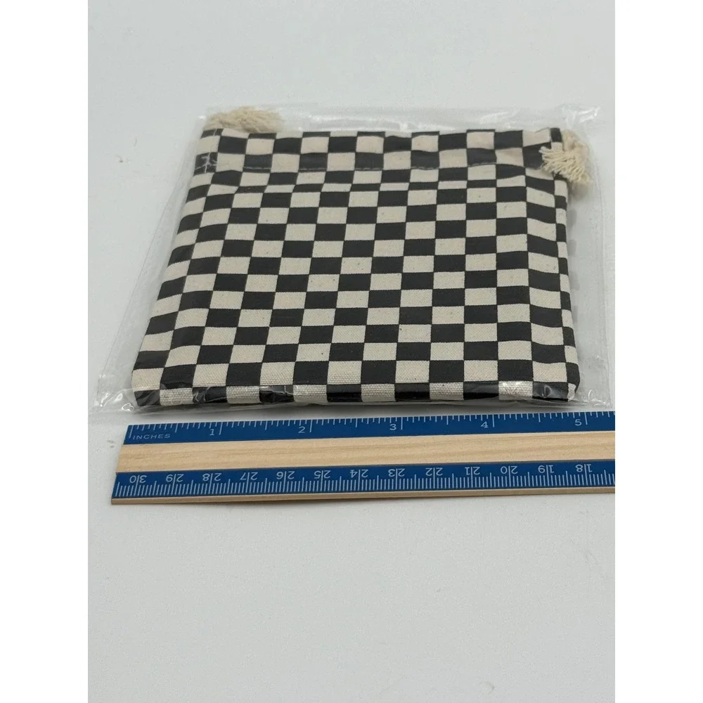 Vans Family Checkerboard Faux Leather Coaster Set & Reusable Stash Bag Bundle